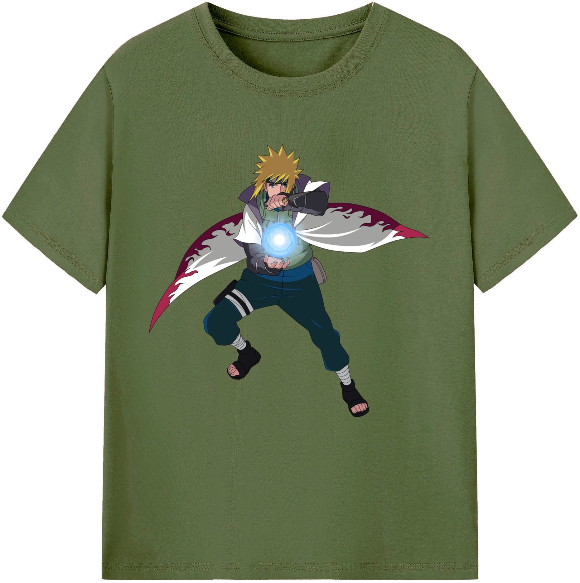 （画像用） NARUTO -ナルト- 波風 ミナト Namikaze Minato 綿100％半袖Tシャツ（フロントプリント）